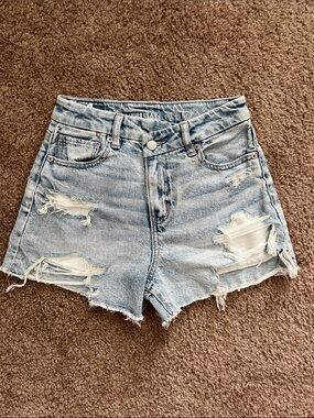 American Eagle Distressed Light Blue Denim Cut Off Shorts